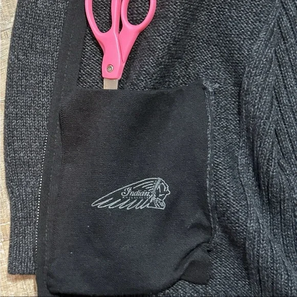 Indian Motorcycle Men's Large Full Zip Gray Knit Jacket Lucky Brand - Picture 8 of 15